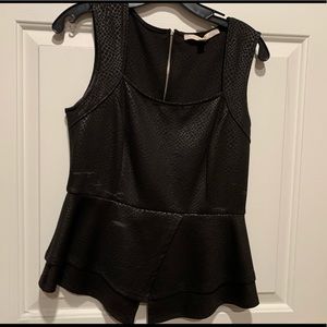 Guess peplum faux leather shirt Size S